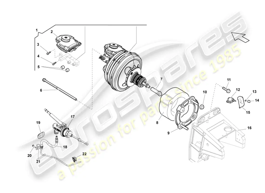 lamborghini lp570-4 sl (2010) servo freno diagrama de piezas