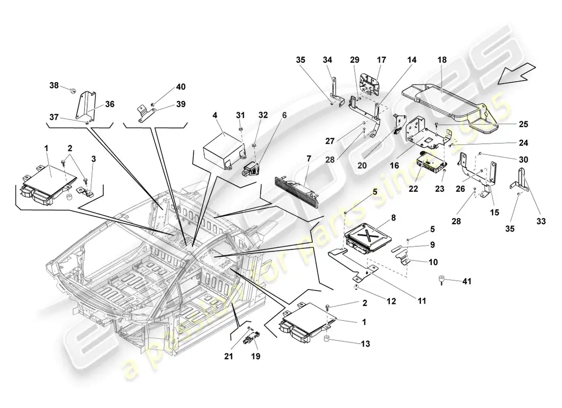 lamborghini gallardo spyder (2008) unidad de control del motor diagrama de piezas