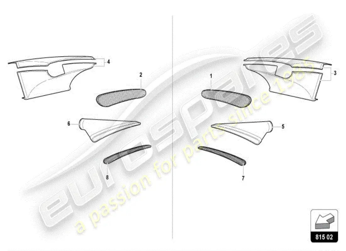 lamborghini diablo vt (1999) toma de aire trasera diagrama de piezas