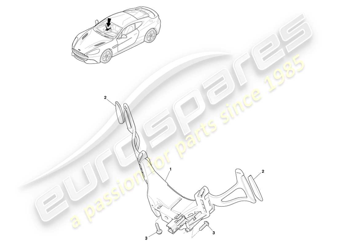 aston martin vanquish (2014) diagrama de piezas del cambio de paletas