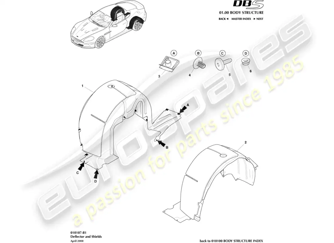 aston martin dbs (2011) pasos de rueda trasera diagrama de piezas