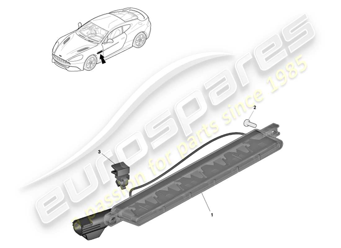aston martin vanquish (2013) repetidores laterales diagrama de piezas