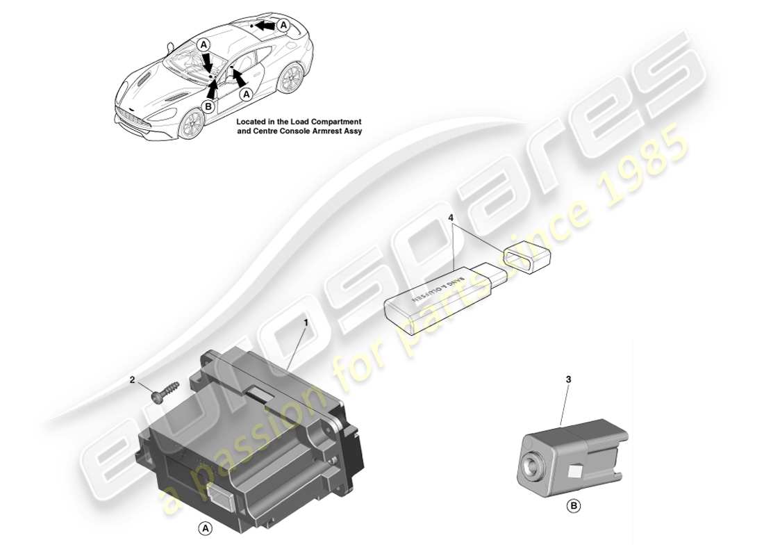 aston martin vanquish (2013) reproductor multimedia diagrama de piezas