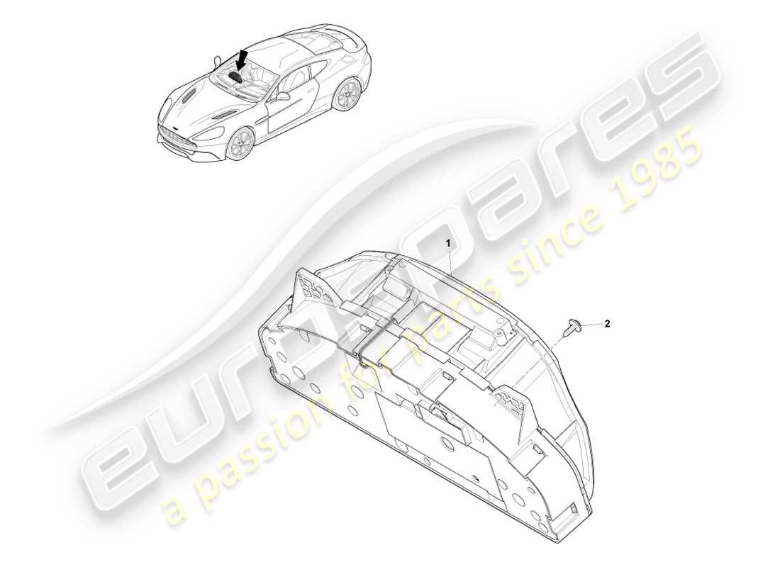 aston martin vanquish (2014) combinación de instrumentos diagrama de piezas