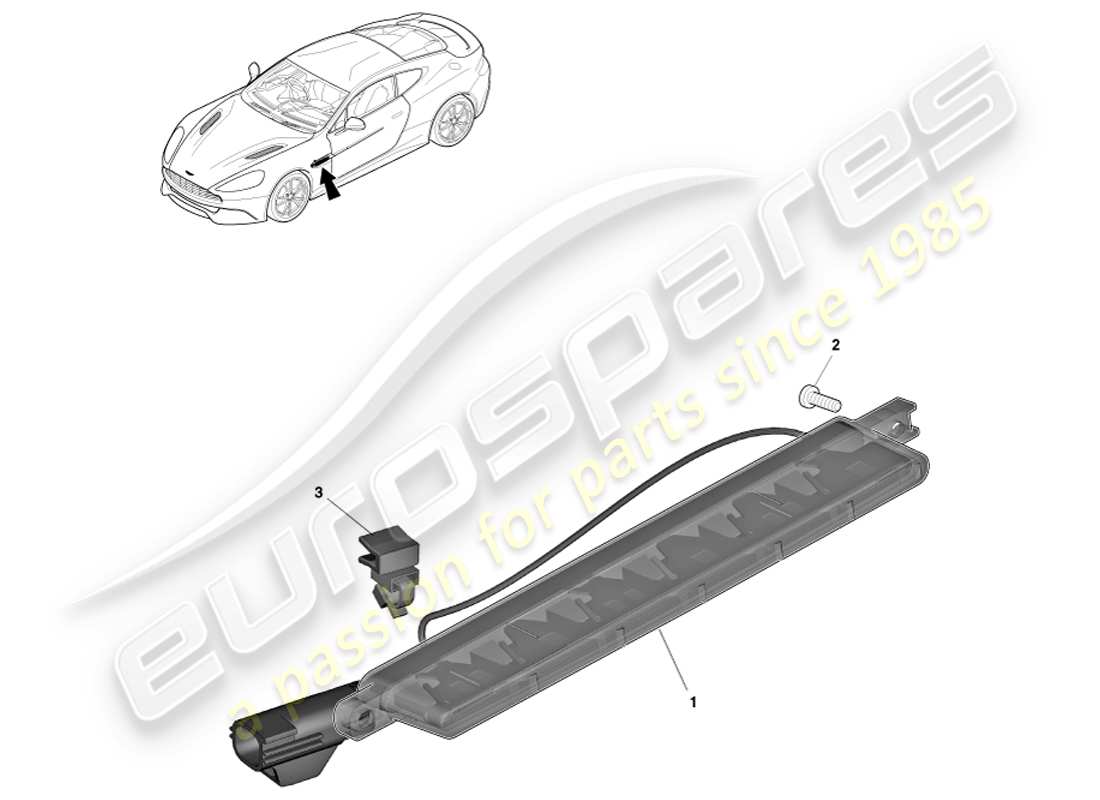 aston martin vanquish (2014) repetidores laterales diagrama de piezas