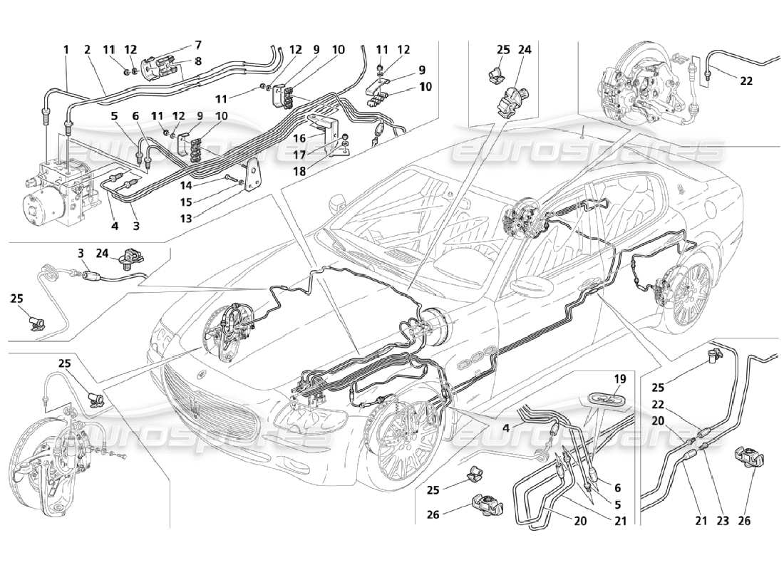 maserati qtp. (2006) 4.2 diagrama de piezas de tuberías (página 1-4)