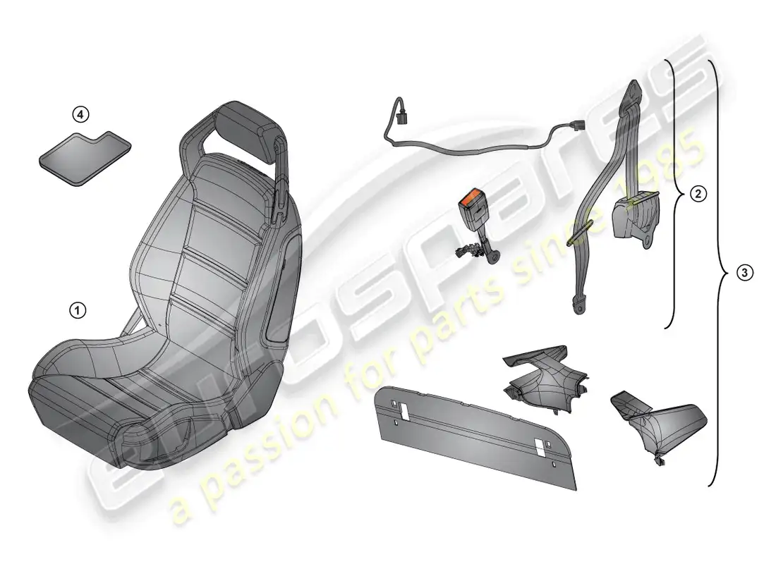 lamborghini superleggera (accessories) paquete de renovación diagrama de piezas