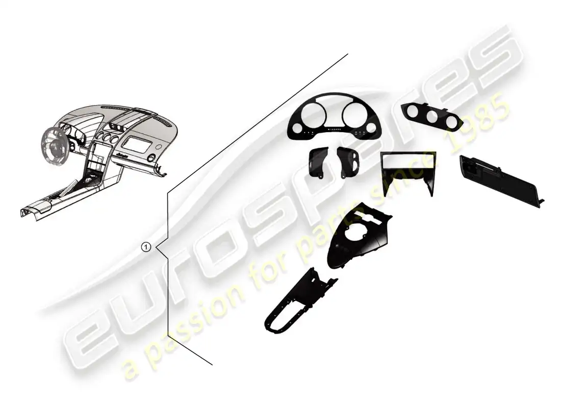 lamborghini gallardo spyder (accessories) kit de remodelación pintura para piano diagrama de piezas