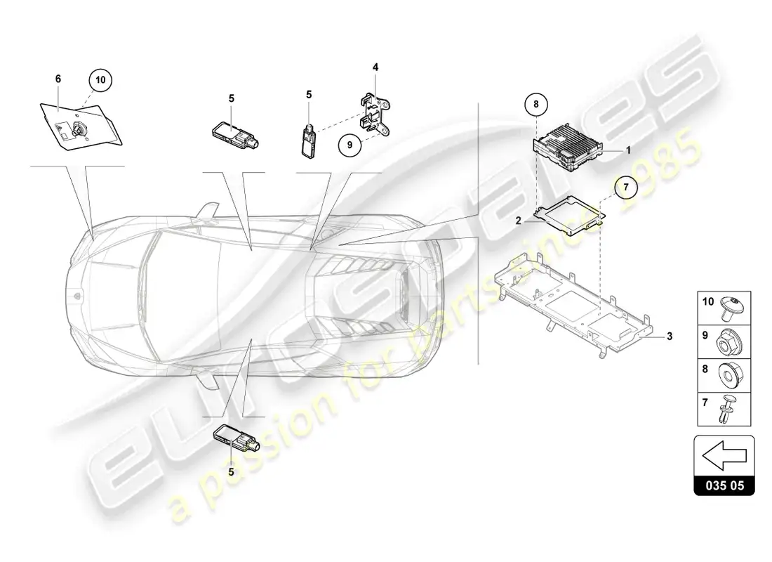 lamborghini tecnica (2023) aéreo diagrama de piezas