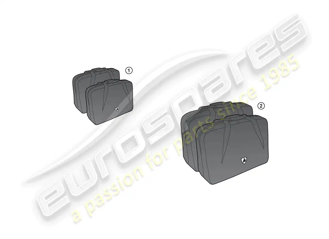 lamborghini lp570-4 sl (accessories) conjunto de bolsas de viaje diagrama de piezas