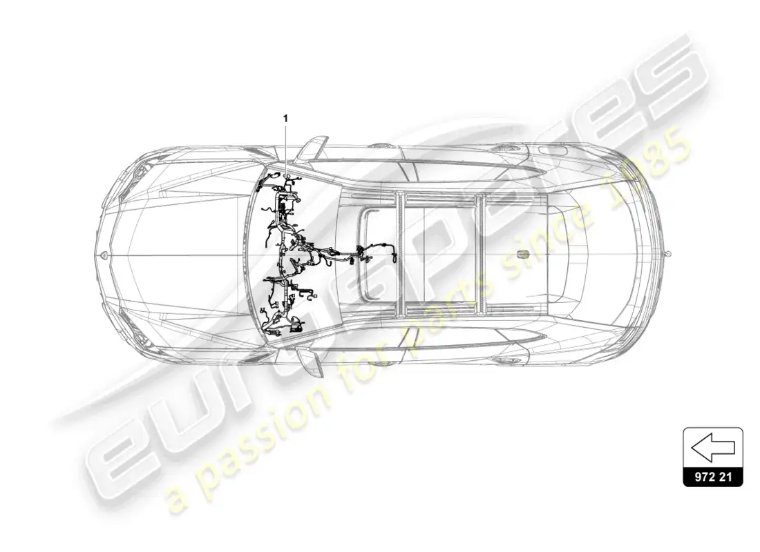 lamborghini urus (2019) juego de cableado para el salpicadero diagrama de piezas
