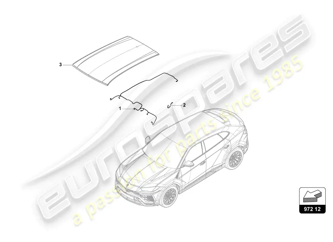 lamborghini urus (2019) roof wiring harness diagrama de piezas
