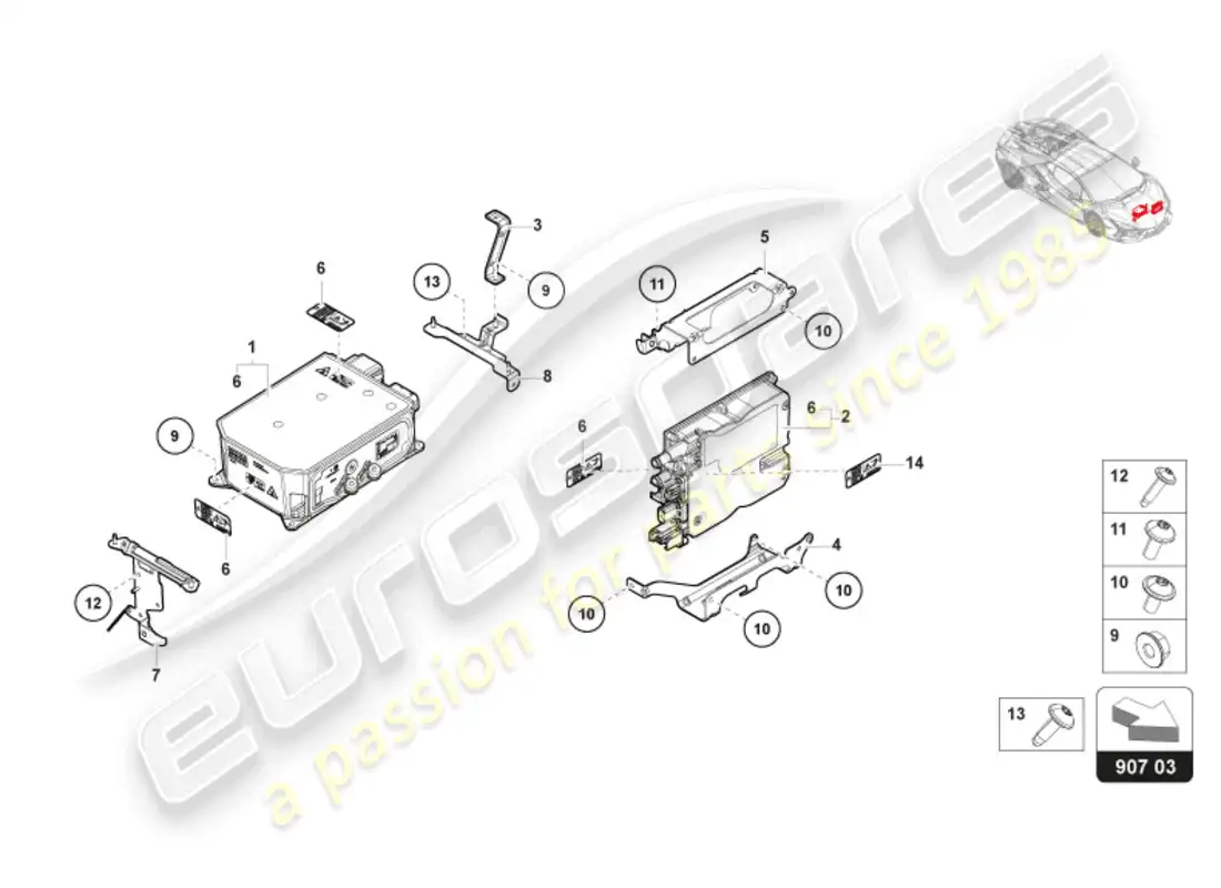 lamborghini revuelto coupe (2024) cargador para batería de alto tensión diagrama de piezas
