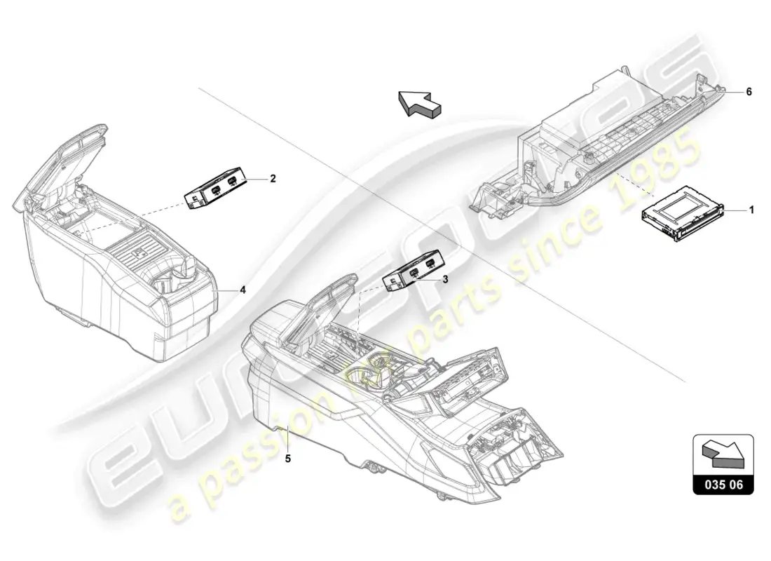 lamborghini urus (2020) conexión para fuentes de audio externas diagrama de piezas