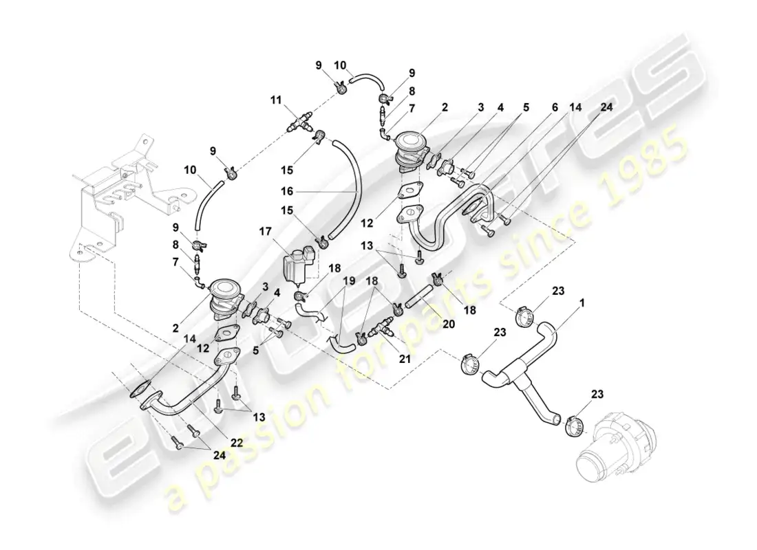 lamborghini gallardo coupe (2005) válvula combi diagrama de piezas