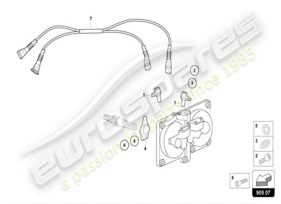 lamborghini diablo vt (1999) sensor de fase diagrama de piezas