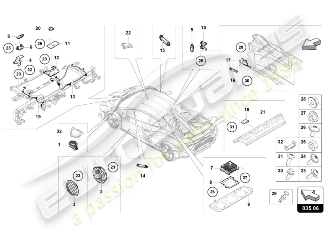 lamborghini sto (2024) aéreo diagrama de piezas