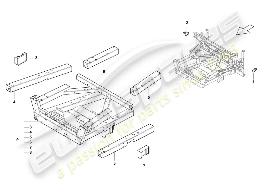 lamborghini lp570-4 sl (2011) parte delantera de la carrocería diagrama de piezas