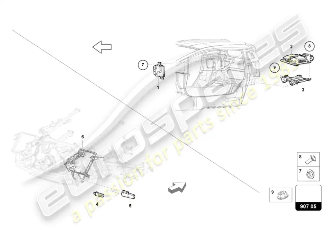 lamborghini revuelto coupe (2024) unidades de control diagrama de piezas