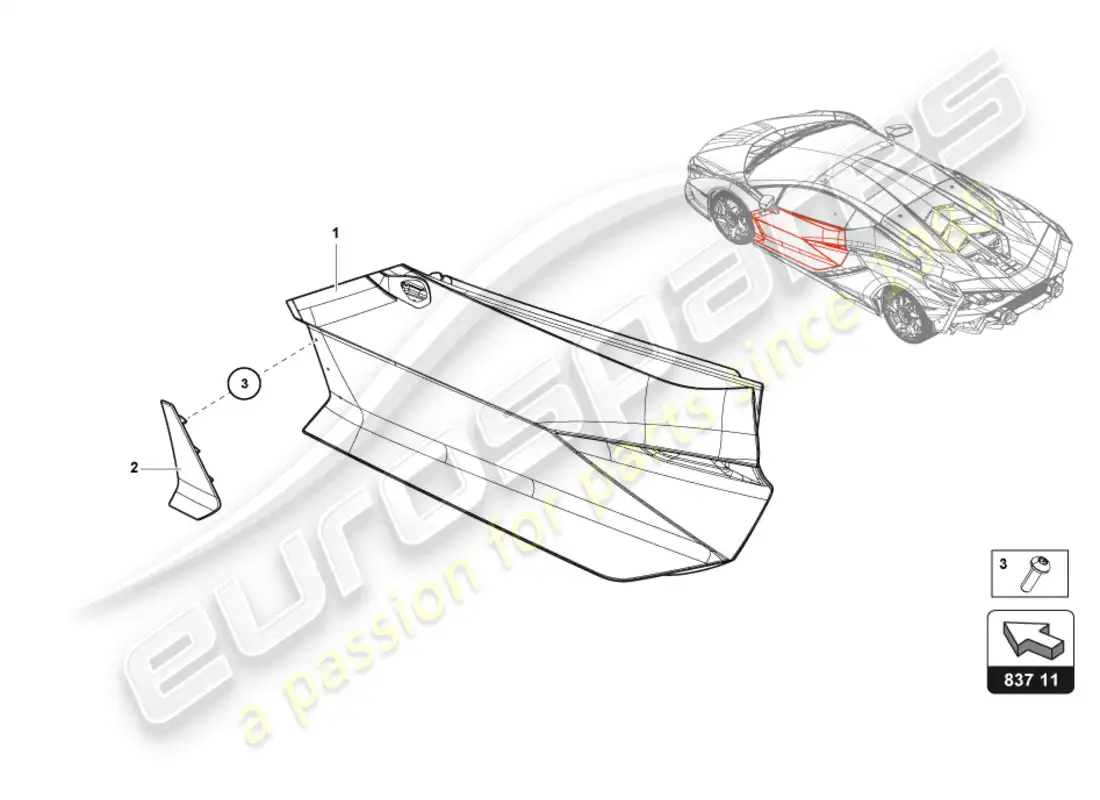 lamborghini sian roadster (2021) puerta diagrama de piezas