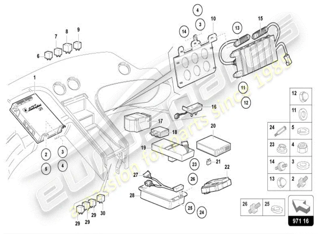 lamborghini diablo vt (1998) sistema eléctrico diagrama de piezas