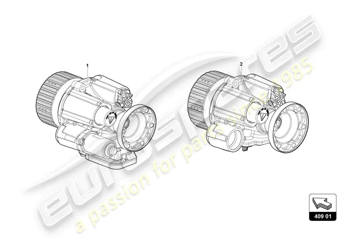 lamborghini countach lpi 800-4 (2022) diferencial del eje delantero diagrama de piezas