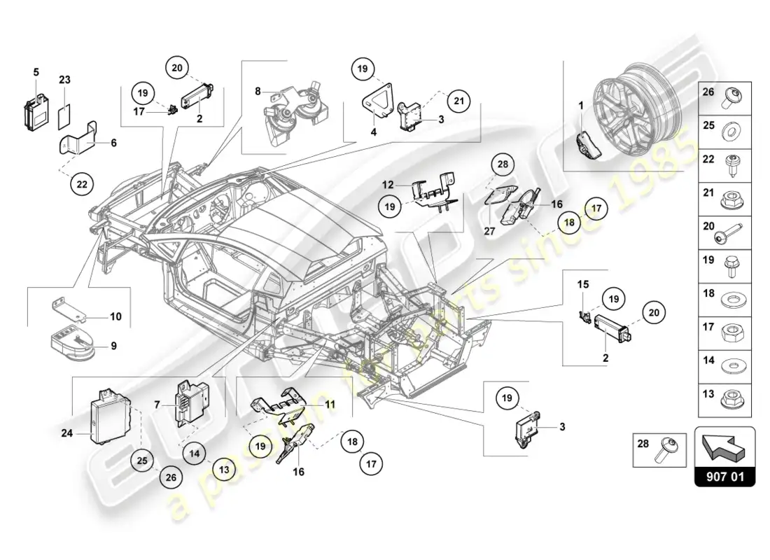 lamborghini countach lpi 800-4 (2022) electricidad diagrama de piezas