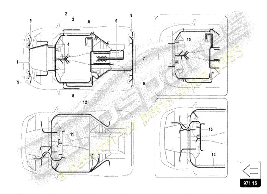 lamborghini diablo vt (1998) sistema eléctrico diagrama de piezas