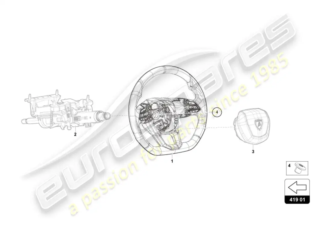 lamborghini revuelto coupe (2024) volante diagrama de piezas