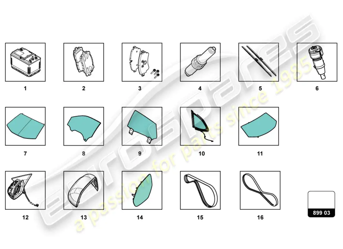 lamborghini urus (2022) para recoger diagrama de piezas