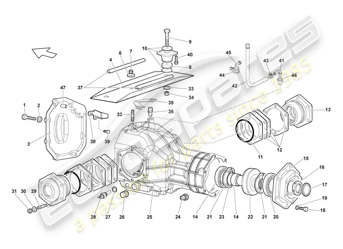 lamborghini reventon roadster vivienda para diferencial diagrama de piezas