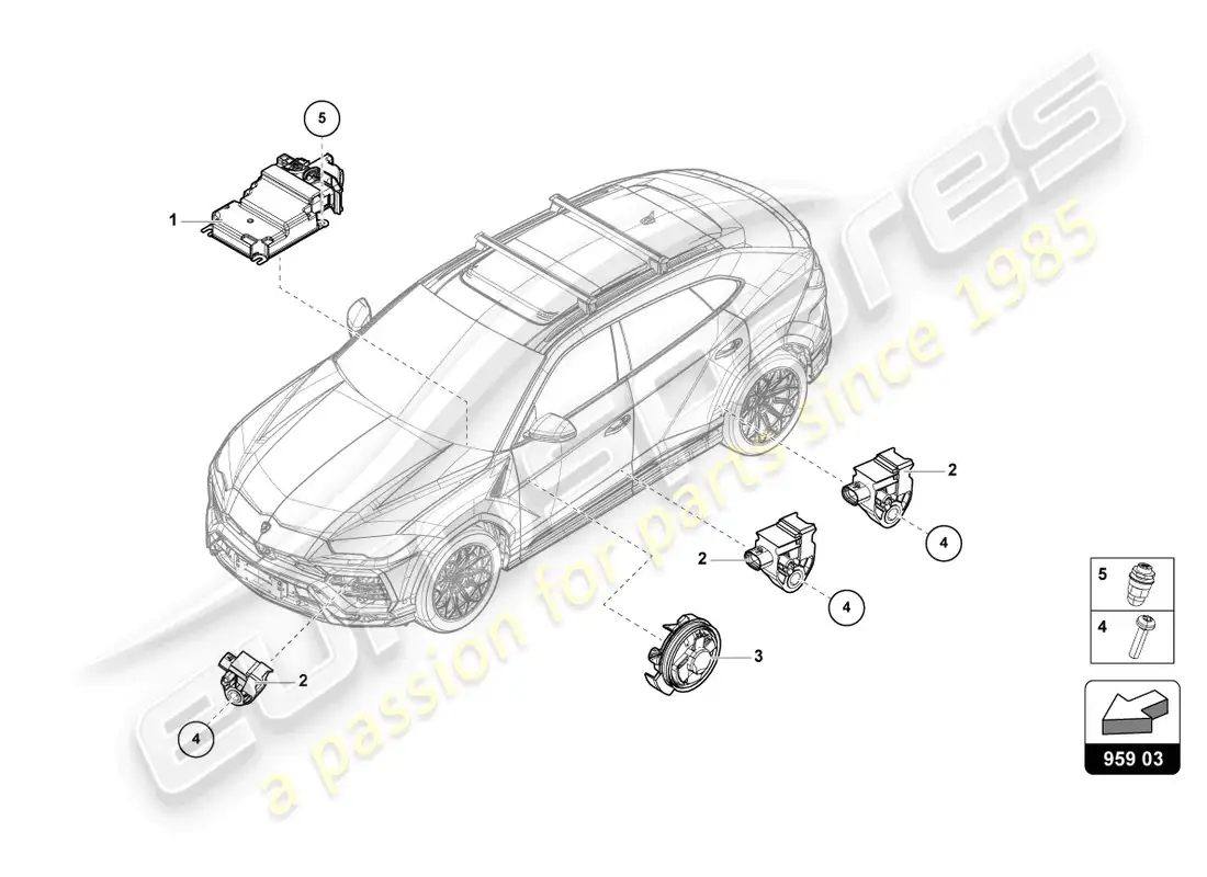 lamborghini urus (2022) unidad de control para airbag diagrama de piezas