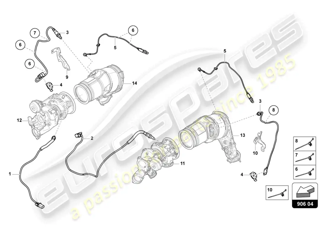 lamborghini urus (2021) sonda lambda opf diagrama de piezas