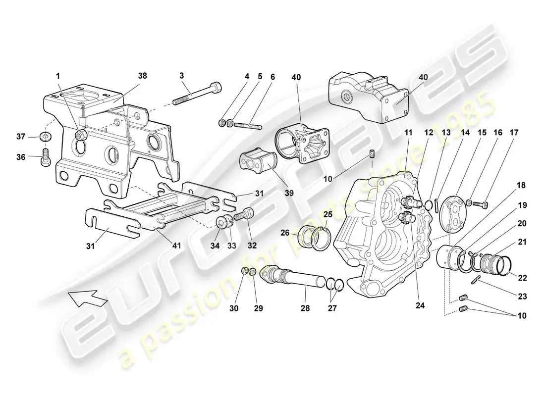 lamborghini lp640 coupe (2008) bomba de aceite diagrama de piezas