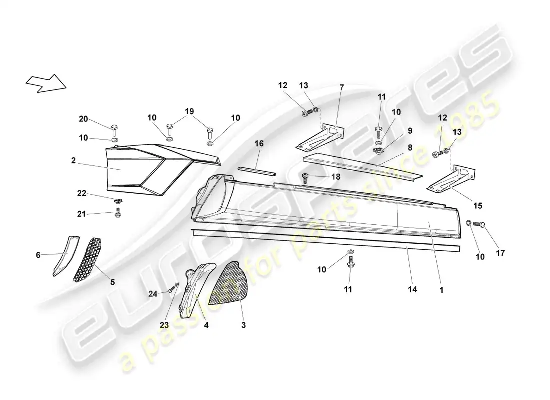 lamborghini reventon lateral derecho diagrama de piezas