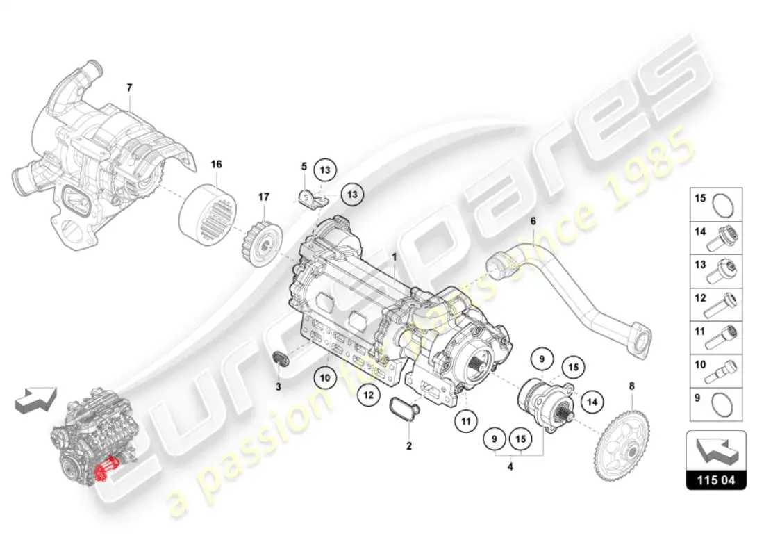 lamborghini revuelto coupe (2024) bomba de aceite diagrama de piezas