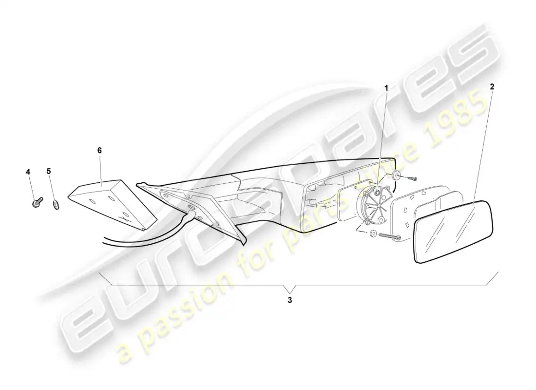 lamborghini reventon espejo exterior diagrama de piezas