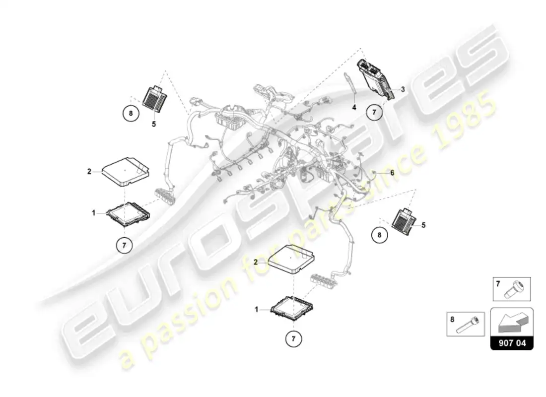 lamborghini revuelto coupe (2024) unidad de control para motor gasolina diagrama de piezas
