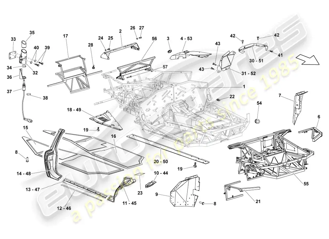 lamborghini reventon roadster marco diagrama de piezas