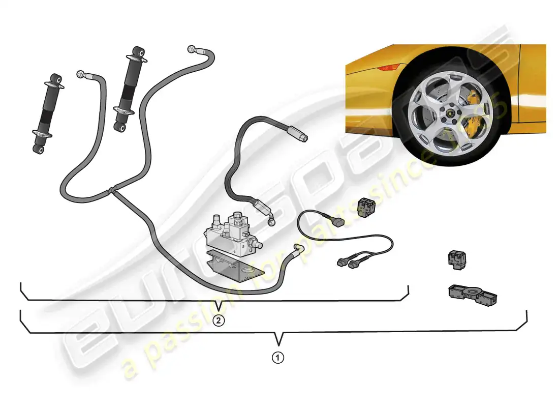 lamborghini lp560-4 spider (accessories) kit de actualización diagrama de piezas