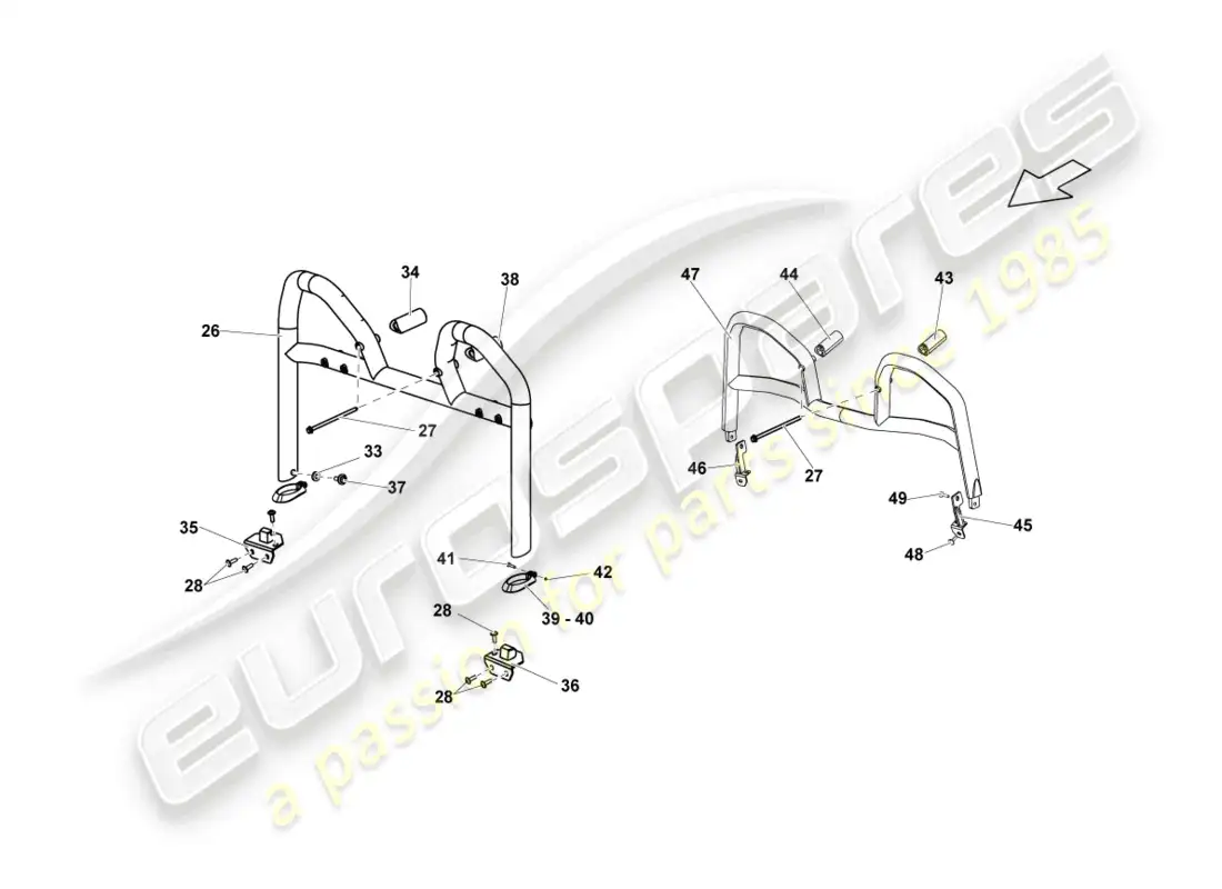 lamborghini lp570-4 sl (2011) overroll protection diagrama de piezas