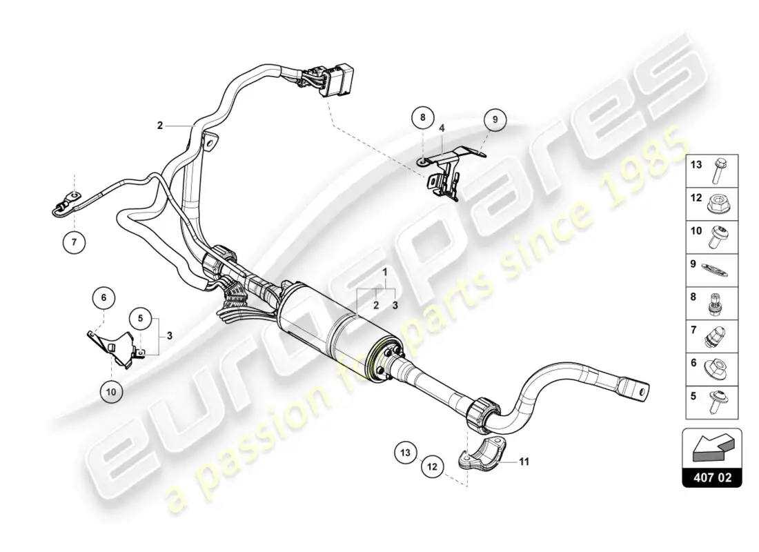 lamborghini urus s (2023) barra antivuelco diagrama de piezas