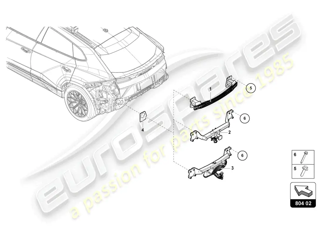 lamborghini urus s (2023) retenedor para parachoques diagrama de piezas