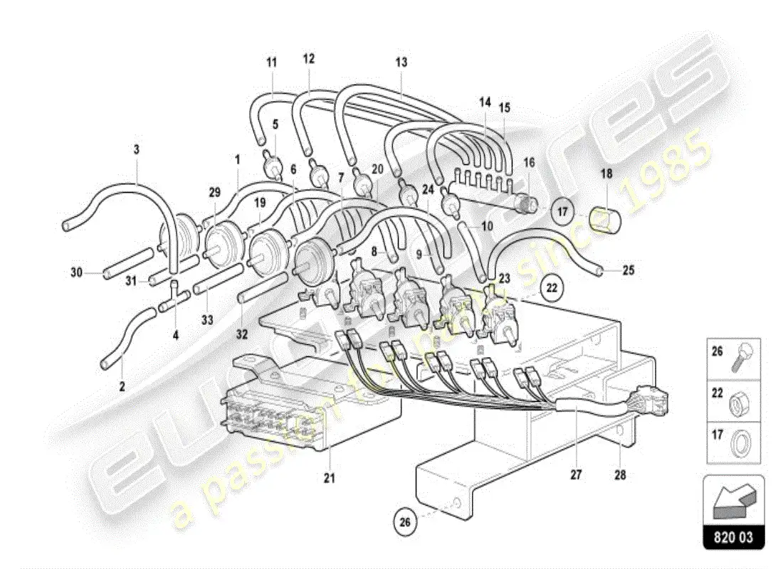 lamborghini diablo vt (1999) aire acondicionado diagrama de piezas