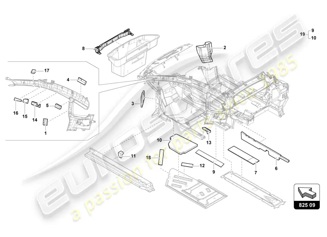 lamborghini sto (2022) mojadura diagrama de piezas