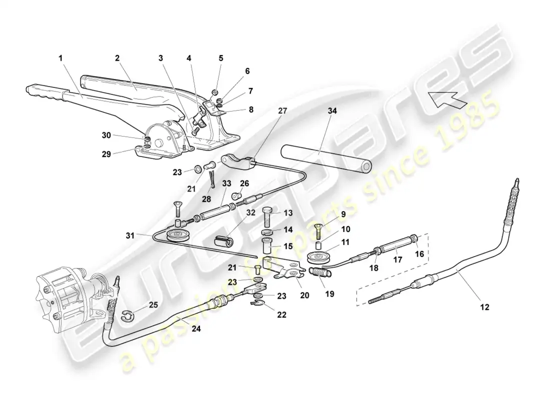 lamborghini reventon roadster freno de mano diagrama de piezas