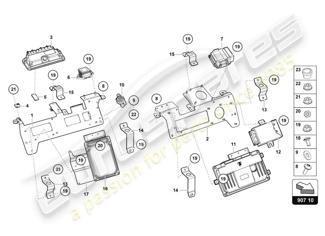 lamborghini ultimae roadster (2022) electricidad diagrama de piezas