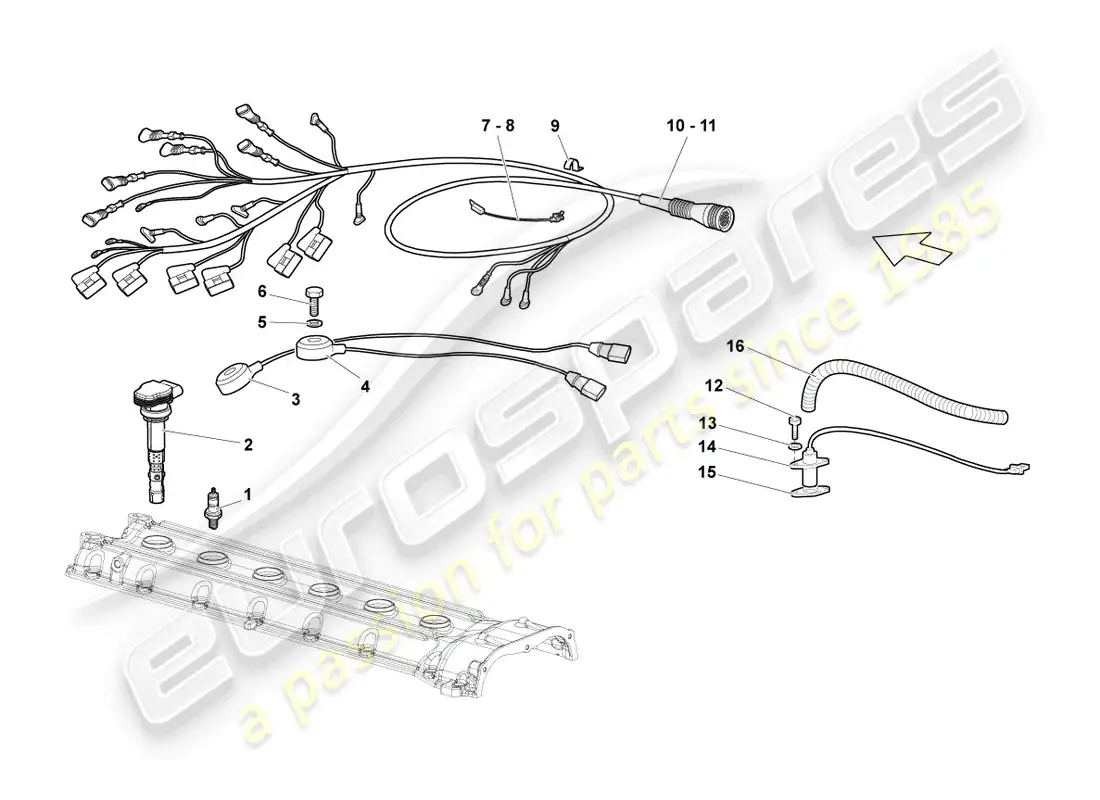 lamborghini reventon roadster bujía diagrama de piezas