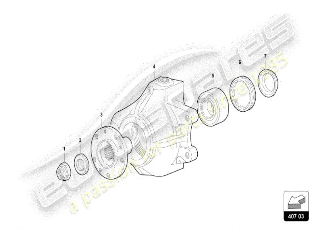 lamborghini diablo vt (1996) diagrama de piezas del cubo de rueda