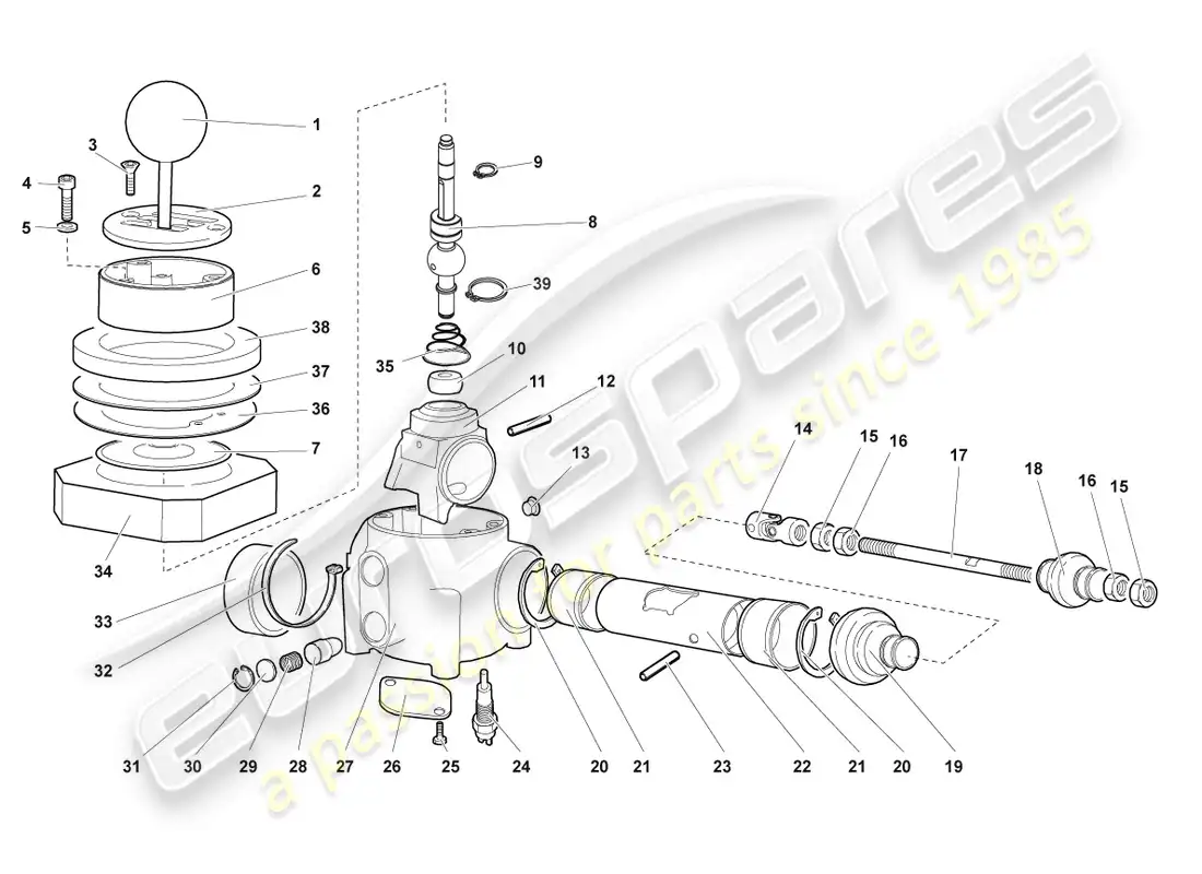 lamborghini reventon roadster montaje para mecanismo de cambio diagrama de piezas
